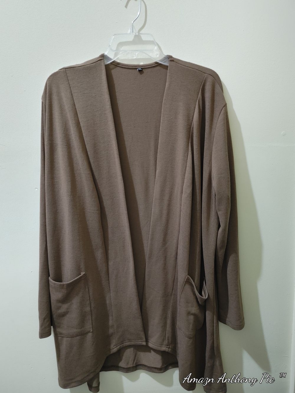 Open-Front Lightweight Cardigan in Taupe